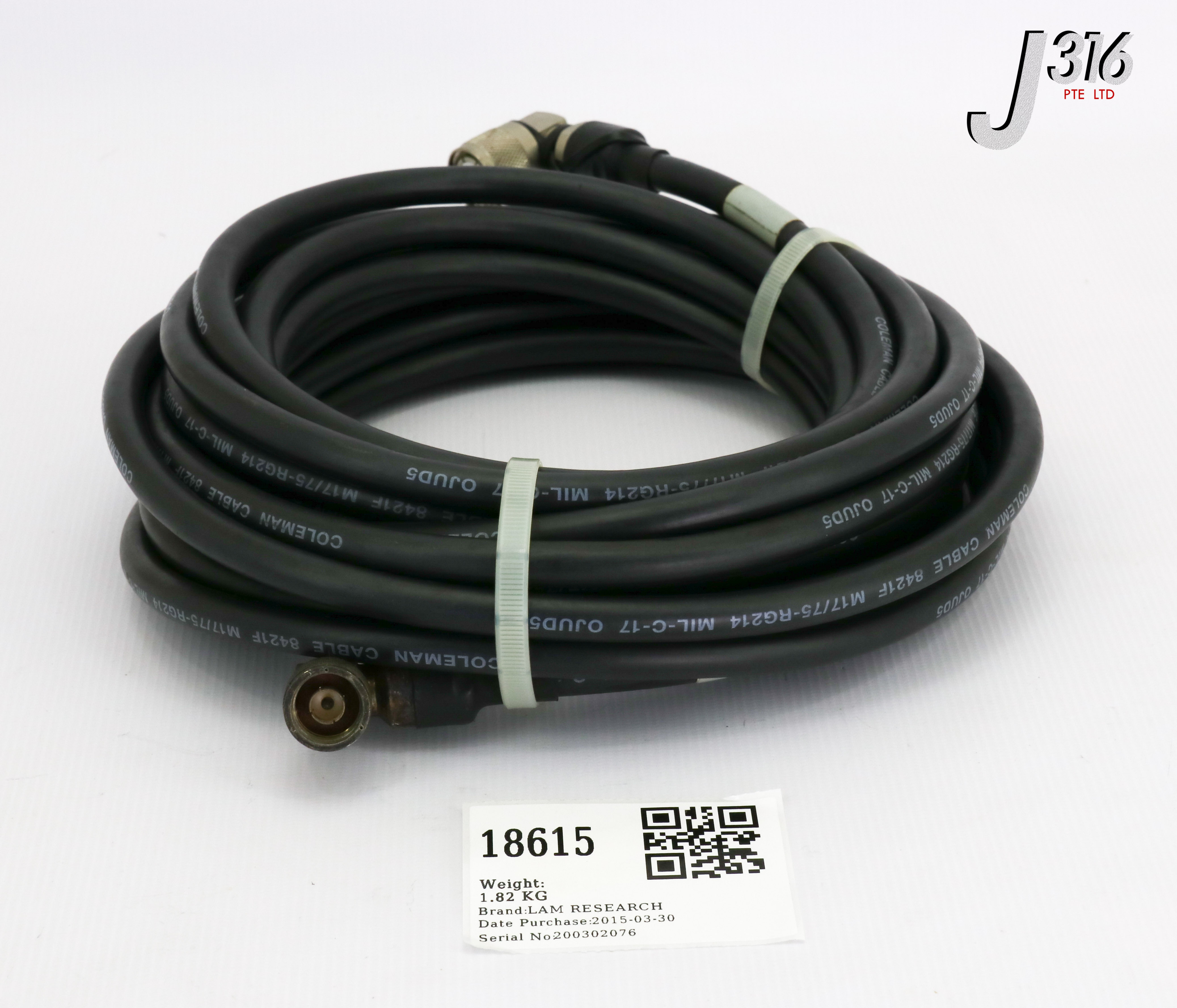 【 sige  】 18615 LAM RESEARCH RF COAXIAL CABLE, 8.8M 833-802187-029 | eBay